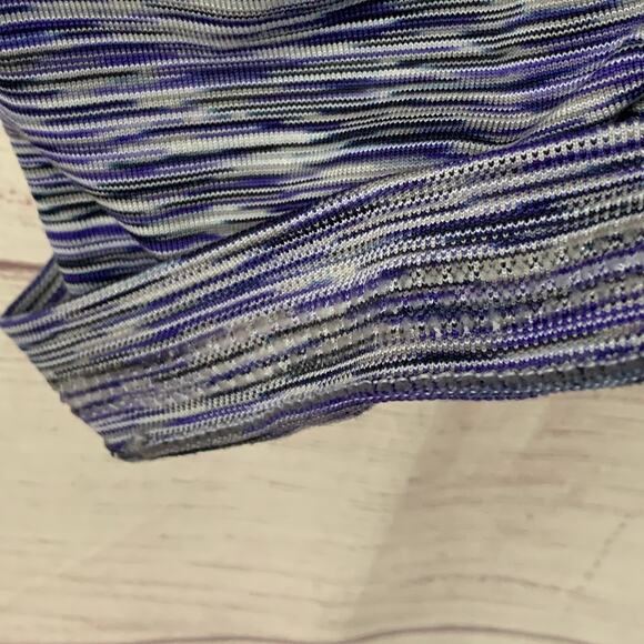 Athleta Blue Space Dye Sleeveless Athletic Shirt Ruched Bottom - Picture 7 of 10